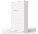 Armoire Lit Escamotable 120x200 cm Vertical Mural Supérieur Blanc/blanc