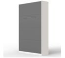 Armoire Lit Escamotable 120x200 cm Vertical Mural Supérieur Blanc/anthracite