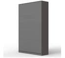 Armoire Lit Escamotable 120x200 cm Vertical Mural Supérieur Anthracite/anthracite