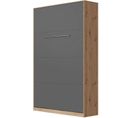 Armoire Lit Escamotable 120x200 cm Vertical Mural Supérieur Chêne Sauvage/anthracite