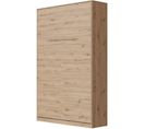 Armoire Lit Escamotable 120x200 cm Vertical Mural Supérieur Chêne Sauvage/chêne Sauvage