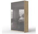 Armoire Lit Escamotable 120x200 cm Vertical Mural Supérieur Chêne Sonoma/anthracite Brillant