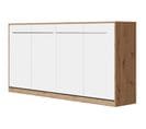 Armoire Lit Escamotable 90x200 cm Supérieur Horizontal Mural Chêne Sauvage/blanc