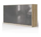 Armoire Lit Escamotable 90x200 cm Supérieur Horizontal Mural Chêne Sonoma/anthracite Brillant