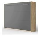 Armoire Lit Escamotable 140x200 cm Supérieur Horizontal Mural Chêne Sonoma/anthracite