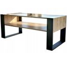 Table Basse Lovy Chêne / Noir - Style Industriel - 120cm X 64 Cm