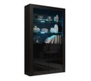 Vitrine 90 Cm Jive Portes Noir Laquées Avec LEDs