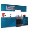 Cuisine Giovanna 7 Éléments - Turquoise Mat 2m40 - Grand Casserolier