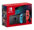 Console Switch Avec Un Joy-con Rouge Néon Et Un Joy-con Bleu Néon