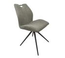 Chaise Pu Gris Clair Pieds Noir Felix - Gris Clair