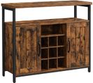 Buffet, Placard 2 Portes, 100 X 35 X 81,4 Cm, Style Industriel, Marron Rustique Et Noir