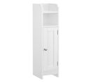 Armoire De Salle De Bain, Étagères Réglables, 1 Porte, 18 X 20 X 80 Cm, Blanc