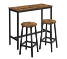 Ensemble De Table Et Tabourets Hauts, pour Salle à Manger, Style Industriel, Marron Rustique et Noir