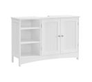 Meuble Sous Vasque Blanc 2 Portes 3 Niches L90 X H60 Cm