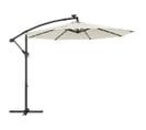 Parasol De Jardin Extérieur Déporté Avec LED À Énergie Solaire, Ombrelle Ø 3 M, Avec Base