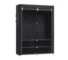 Armoire Chambre En Tissu, Porte-vêtements, 45 X 127 X 176 Cm Cm, 2 Compartiments De Suspension, Noir