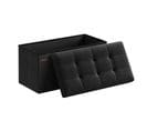 Banc De Rangement Pliant, Coffre De Rangement, Tabouret Repose-pieds, Noir,76 Cm