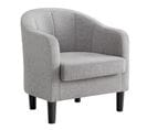 Fauteuil Salon, Avec Accoudoirs, Pour Chambre, 67,5 X 67 X 71 Cm, Tissu Façon Lin, Gris