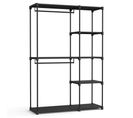 Armoire De Rangement, Avec Barres De Suspension, Organisateur, 43 X 124 X 182 Cm, Noir