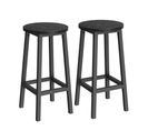 Tabouret De Bar, Lot De 2, Chaise De Cuisine, Avec Repose-pieds, Noir Bois Et Noir Classique