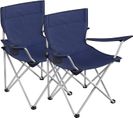 Lot De 2 Chaises De Camping Pliables, Extérieur, Confortable, Avec Accoudoirs Et Porte-gobelets