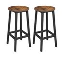 Tabouret De Bar, Lot De 2, Hauteur 65 Cm, Style Industriel, Marron Rustique