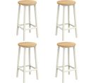 Tabouret De Bar, Lot De 4, Chaise De Cuisine, Siège Haut,  Pour Cuisine, Salle à Manger, Blanc