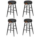 Collection Echo Tabouret De Bar, Lot De 4, En Pu Avec Coutures, Hauteur Assise 63 Cm, Noir Pur