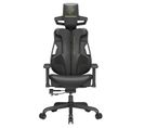 Fauteuil Gaming, Hauteur Réglable, Imitation Fibre De Carbone, Dossier Inclinable, Noir Encre