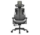 Fauteuil Gaming, Hauteur Réglable, Imitation Fibre De Carbone, Dossier Inclinable, Gris Tourterelle