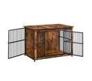Meuble Cage Pour Chien, Table D'appoint, Niche Moderne Pour Chiens Jusqu’à 32 Kg, Marron Rustique