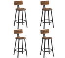 Chaises De Bar, Tabourets Hauts, Siège De 62,5 Cm De Haut, Marron ,lot De 4