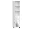 Meuble De Salle De Bain Haut, 3 Compartiments 1 Porte, Blanc Nuage