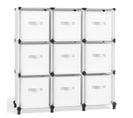 Meuble De Rangement Avec Boîtes, Meuble à 9 Cases Pour Vêtements, Extensible, Blanc Nuage