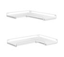 Étagère D'angle En Forme De L, Lot De 2, Style Industriel, Pour Salon, Chambre, Cuisine, Blanc Nuage