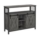 Buffet Cuisine avec 2 Portes, 100 x 33 x 80 cm, Style Industriel, Gris Anthracite, Noir