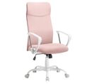 Fauteuil De Bureau, Réglable En Hauteur Et Inclinable, Capacité De Charge 120 Kg, Rose Bonbon