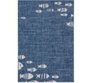 Tapis De Salon Blue Fish En Polypropylène - Bleu - 160x230 Cm