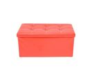 Pouf Coffre De Rangement Banc Rectangle Rouge Stokage 38x76x38