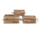 Lot De 3 Boites Caisses Bois Natural Shabby Vintage 17x36x25