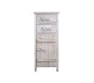 Meuble D'appoint Chevet 1 Port 2 Tiroirs Blanc Shabby 84x37x30