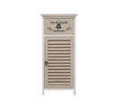 Meuble Commode Port 1 Tiroir Bois Blanc Marron Clair 75x32x27