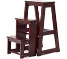 Escabeau Echelle Pliant 3 Marchepieds Tabouret Escamotable De Sapin Taille Déplié: 57x38x65(lxlxh)