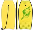 41" Bodyboard Planche De Surf En Xpe Avec Sangle De 90 Cm-pour Plus Charge 85kg 105x51x6cm Jaune