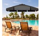 Parasol Inclinable Ø300cm Avec Manivelle Anti-uv,protection Solaire Toile Polyester Imperméable