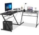 Bureau Informatique En Forme L,table D’angle Ordinateur De Style Moderne 150x60x76cm