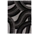 Tapis De Salon Épais Moderne Fuzzy En Polyester - Gris - 80x150 Cm