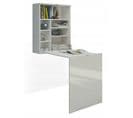 Bureau Pliable Hida Table Murale Pliante Pour Ordinateur Bureau Ménager Blanc Mat/blanc Brillant