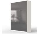 Lit Escamotable +2 Placards Vertical 120x200+(50x2)cm Miroir Lit Mural Blanc/anthracite Brillant