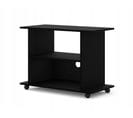 Meuble TV Commode TV Yogi Noir Mat 60x80x40cm (hxlxp) 2étagères Avec Roues Design Moderne